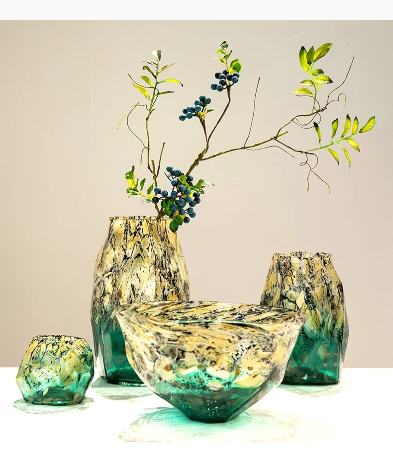 Vase en verre tacheté – Unique, irrégulier, plein de caractère – Image 20