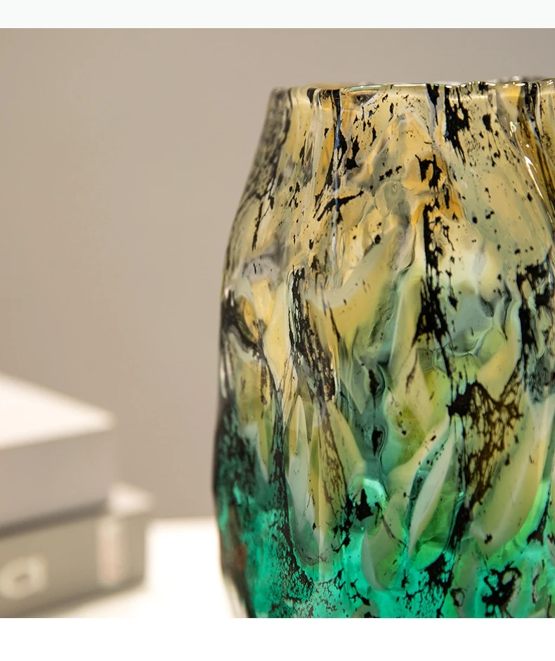 Vase en verre tacheté – Unique, irrégulier, plein de caractère – Image 4