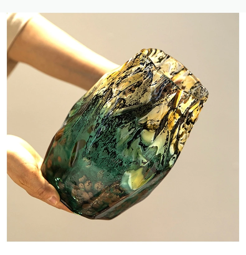 Vase en verre tacheté – Unique, irrégulier, plein de caractère – Image 13
