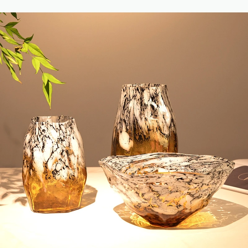 Vase en verre tacheté – Unique, irrégulier, plein de caractère – Image 5