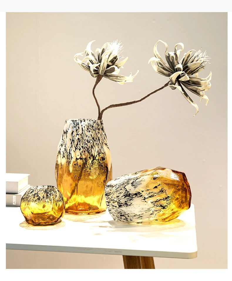 Vase en verre tacheté – Unique, irrégulier, plein de caractère – Image 19