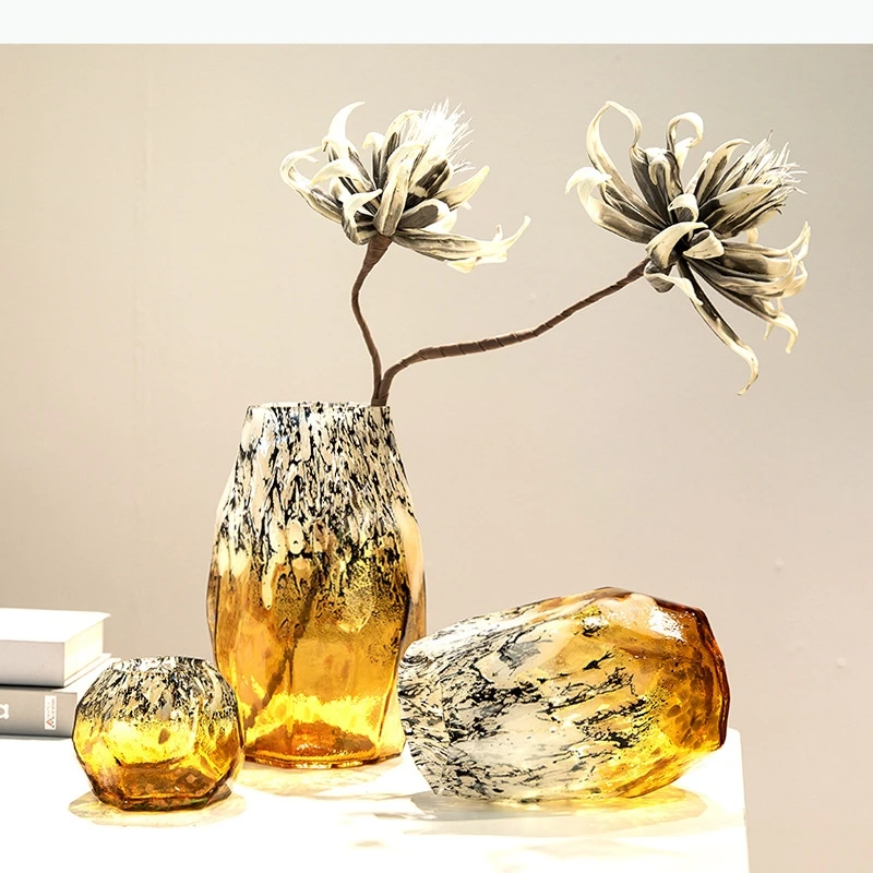 Vase en verre tacheté – Unique, irrégulier, plein de caractère – Image 3