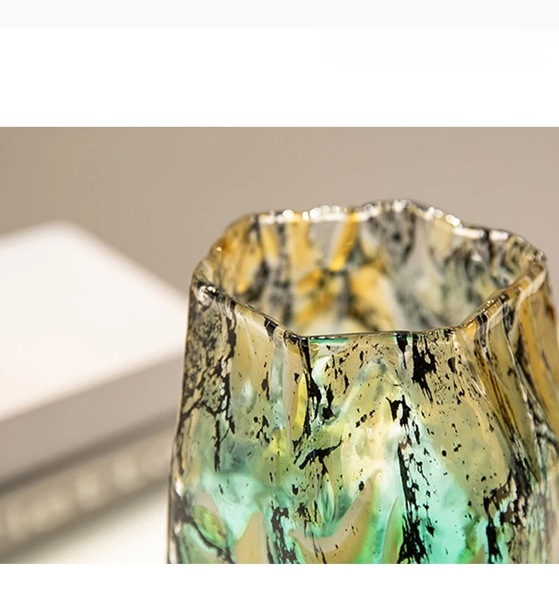 Vase en verre tacheté – Unique, irrégulier, plein de caractère – Image 12